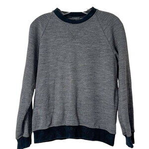 Joseph Wool Blend Crew Neck Long Sleeve Sweatshirt Gray Black Size 36